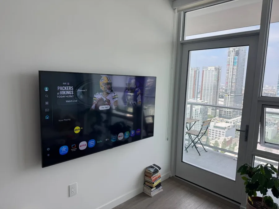 TV Mounting in an LA High-Rise: Before and After